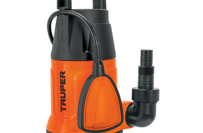 Bomba sumergible plástica, 1 HP para agua limpia, Truper